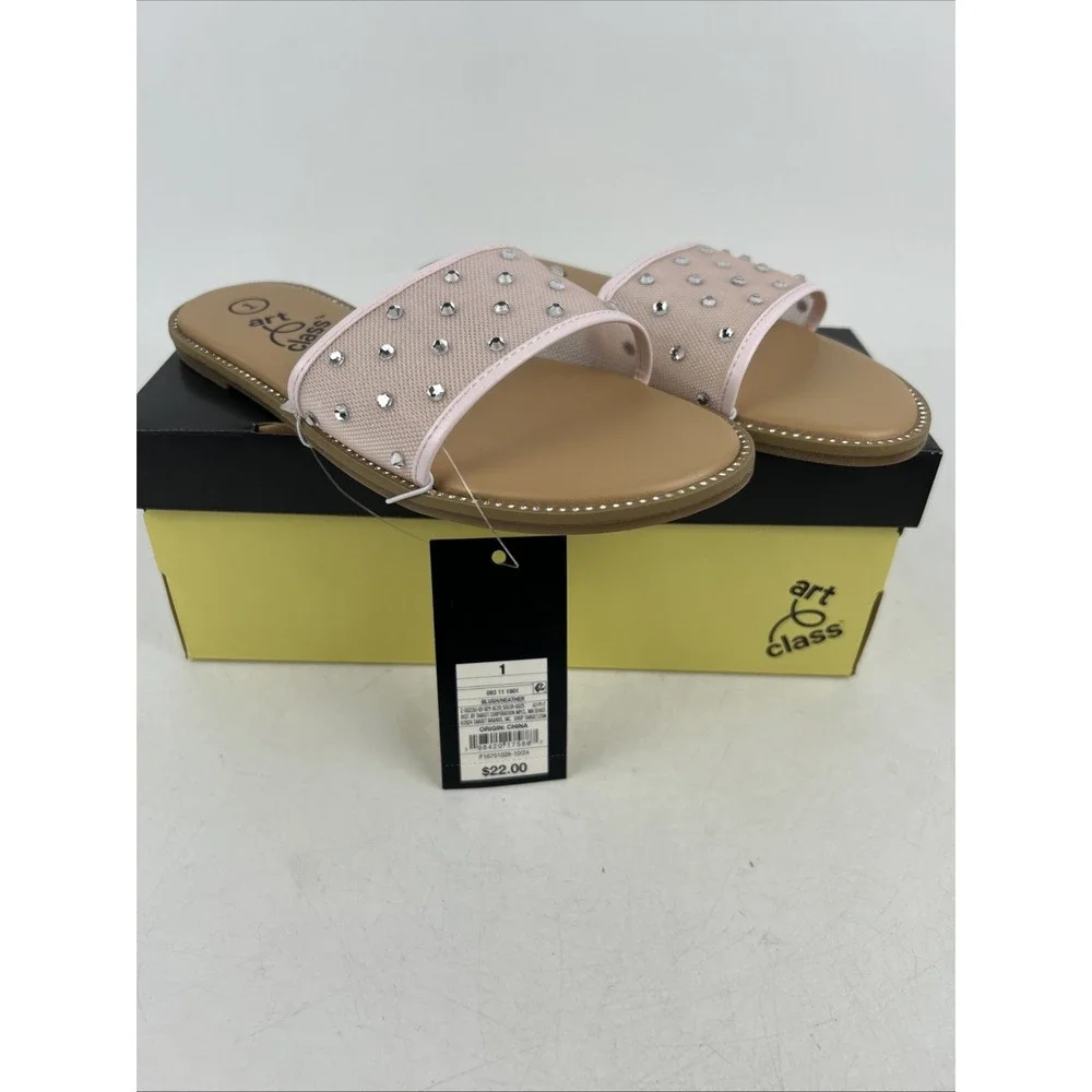 Art Class Girls Heather Sandals Size‎ 1 NEW NWT And Box
